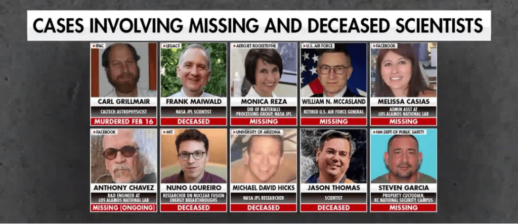 Missing Data: FBI Investigation into Cluster of Deaths and Disappearances Among US Scientists